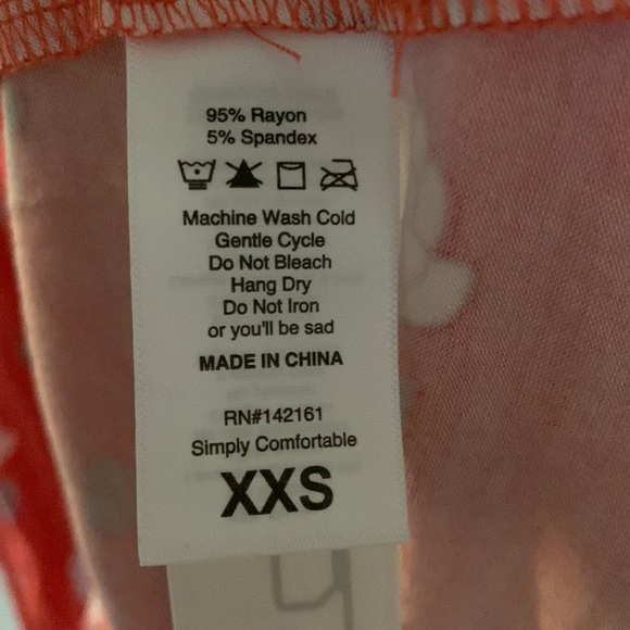 XXS Coral & White LuLaRoe Debra Peasant Top - NWT - Picture 6 of 7